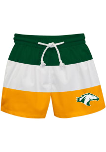 Cal Poly Mustangs Youth Green Stripe Swim Trunks