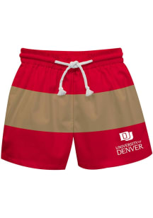 Vive La Fete Denver Pioneers Youth Maroon Stripe Swim Trunks