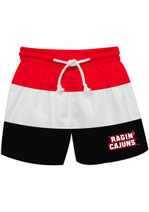 UL Lafayette Ragin' Cajuns Youth Red Stripe Swim Trunks
