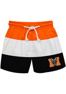 Mercer Bears Youth Orange Stripe Swim Trunks