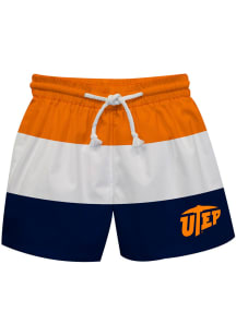 UTEP Miners Youth Orange Stripe Swim Trunks