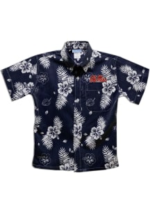 Ole Miss Rebels Youth Navy Blue Hawaiian Short Sleeve T-Shirt