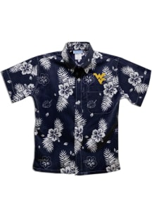 West Virginia Mountaineers Youth Blue Hawaiian Short Sleeve T-Shirt