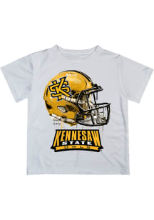 Vive La Fete Kennesaw State Owls Youth White Helmet Short Sleeve T-Shirt