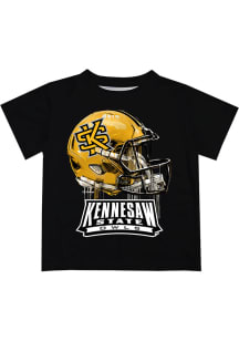 Vive La Fete Kennesaw State Owls Youth Black Helmet Short Sleeve T-Shirt