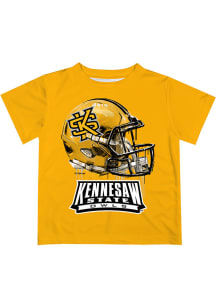 Vive La Fete Kennesaw State Owls Youth Gold Helmet Short Sleeve T-Shirt