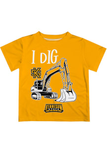 Vive La Fete Kennesaw State Owls Youth Gold Excavator Short Sleeve T-Shirt