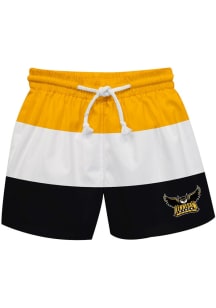 Vive La Fete Kennesaw State Owls Youth Gold Stripes Swim Trunks