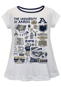 Vive La Fete Akron Zips Infant Girls Impressions Short Sleeve T-Shirt White