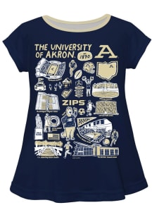 Vive La Fete Akron Zips Infant Girls Impressions Short Sleeve T-Shirt Blue