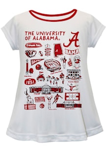 Vive La Fete Alabama Crimson Tide Infant Girls Impressions Short Sleeve T-Shirt White