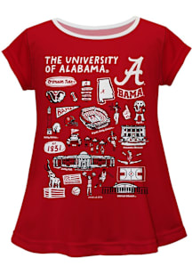 Vive La Fete Alabama Crimson Tide Infant Girls Impressions Short Sleeve T-Shirt Red