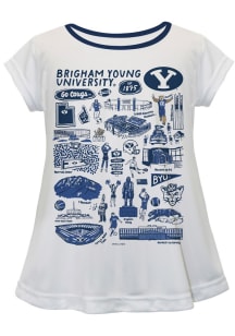 Vive La Fete BYU Cougars Infant Girls Impressions Short Sleeve T-Shirt White