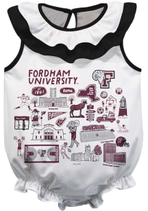 Vive La Fete Fordham Rams Baby White Impressions Ruffle Short Sleeve One Piece