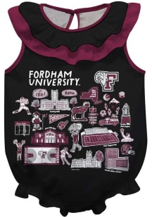Vive La Fete Fordham Rams Baby Black Impressions Ruffle Short Sleeve One Piece
