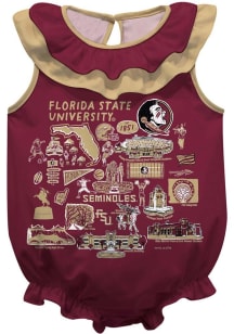 Vive La Fete Florida State Seminoles Baby Maroon Impressions Ruffle Short Sleeve One Piece