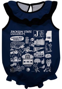 Vive La Fete Jackson State Tigers Baby Blue Impressions Ruffle Short Sleeve One Piece