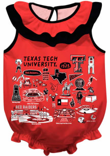 Vive La Fete Texas Tech Red Raiders Baby Red Impressions Ruffle Short Sleeve One Piece