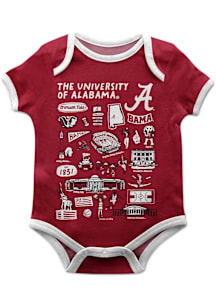 Vive La Fete Alabama Crimson Tide Baby Red Impressions Short Sleeve One Piece