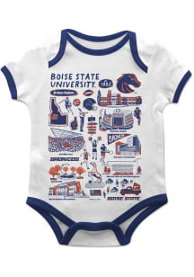 Vive La Fete Boise State Broncos Baby White Impressions Short Sleeve One Piece