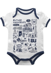 Vive La Fete Butler Bulldogs Baby White Impressions Short Sleeve One Piece