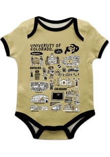 Vive La Fete Colorado Buffaloes Baby Gold Impressions Short Sleeve One Piece