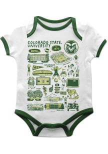 Vive La Fete Colorado State Rams Baby White Impressions Short Sleeve One Piece