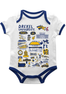 Vive La Fete Drexel Dragons Baby White Impressions Short Sleeve One Piece