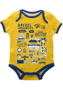 Vive La Fete Drexel Dragons Baby Gold Impressions Short Sleeve One Piece