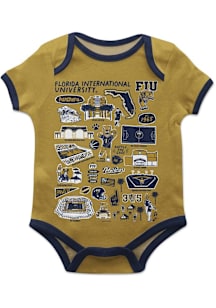 Vive La Fete FIU Panthers Baby Gold Impressions Short Sleeve One Piece