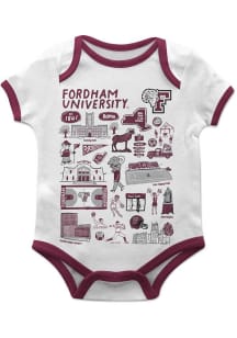 Vive La Fete Fordham Rams Baby White Impressions Short Sleeve One Piece