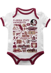 Vive La Fete Florida State Seminoles Baby White Impressions Short Sleeve One Piece