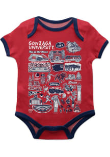 Vive La Fete Gonzaga Bulldogs Baby Red Impressions Short Sleeve One Piece
