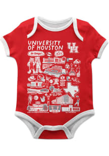 Vive La Fete Houston Cougars Baby Red Impressions Short Sleeve One Piece