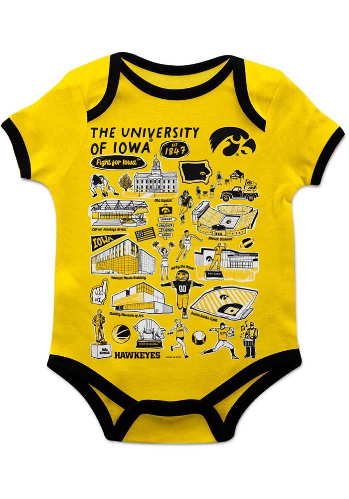 Vive La Fete Baby GOLD Iowa Hawkeyes Impressions Short Sleeve One