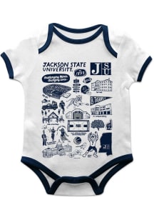 Vive La Fete Jackson State Tigers Baby White Impressions Short Sleeve One Piece