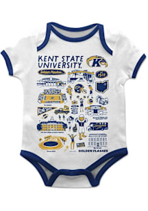 Vive La Fete Kent State Golden Flashes Baby White Impressions Short Sleeve One Piece