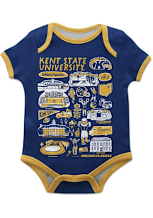 Vive La Fete Kent State Golden Flashes Baby Blue Impressions Short Sleeve One Piece
