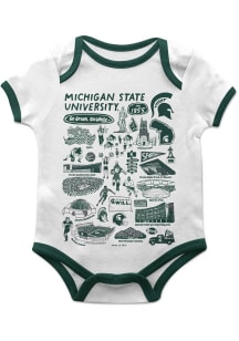 Baby Michigan State Spartans White Vive La Fete Impressions Short Sleeve One Piece