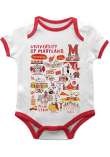 Baby Maryland Terrapins White Vive La Fete Impressions Short Sleeve One Piece