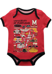 Baby Maryland Terrapins Red Vive La Fete Impressions Short Sleeve One Piece