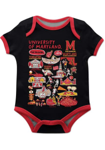 Baby Maryland Terrapins Black Vive La Fete Impressions Short Sleeve One Piece