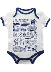 Vive La Fete Memphis Tigers Baby White Impressions Short Sleeve One Piece
