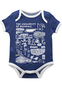 Vive La Fete Memphis Tigers Baby Blue Impressions Short Sleeve One Piece