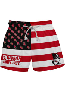 Boston Terriers Baby Red Flag Swim Trunks