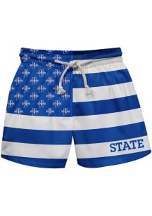 Indiana State Sycamores Baby Blue Flag Swim Trunks