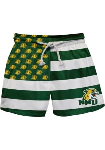 Northern Michigan Wildcats Toddler Green Flag Swimwear Swim Trunks