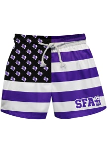 SFA Lumberjacks Youth Purple Flag Swim Trunks