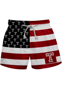 Temple Owls Youth Red Flag Swim Trunks