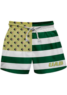 UAB Blazers Youth Green Flag Swim Trunks